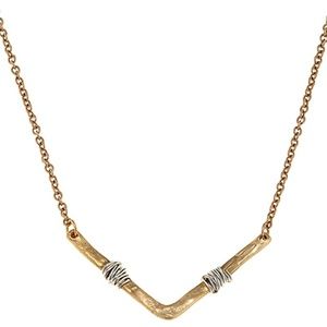 WIRE WRAPPED CHEVRON PENDANT NECKLACE